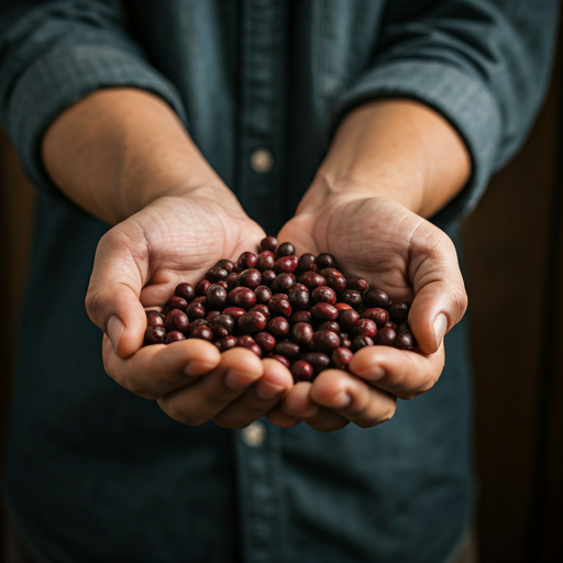 Farmer hands holding harvested spices