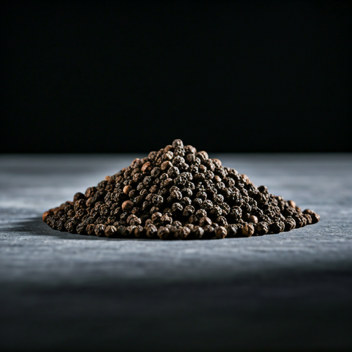 Pile of black peppercorns